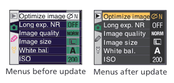 d70 new menu