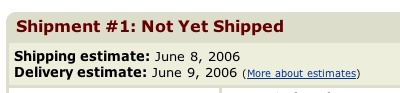 Amazon Shipping Status